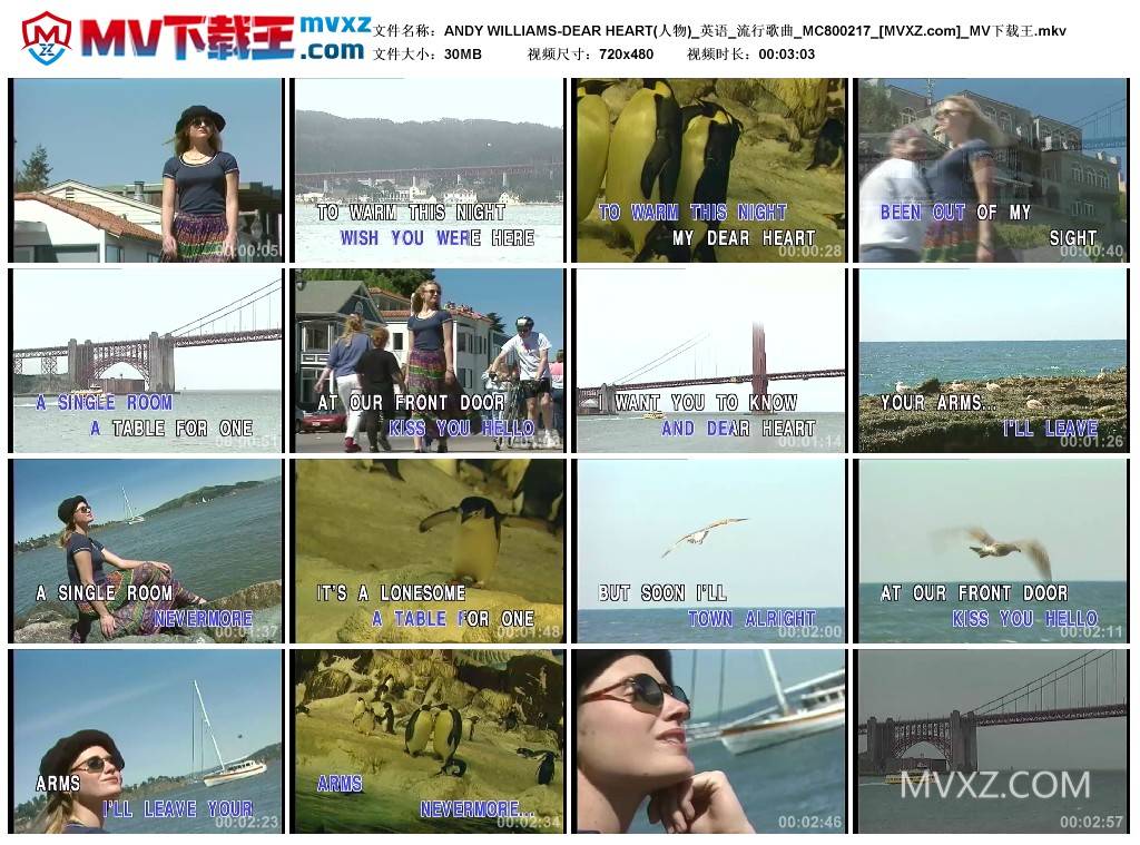 ANDY WILLIAMS-DEAR HEART(人物)_英语_流行歌曲_MC800217